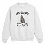Sweat Gris Chiné Mon Chartreux c'est ma vie
