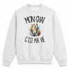 Sweat Gris Chiné Mon chat c'est ma vie