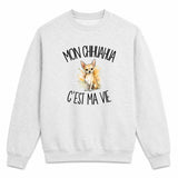 Sweat Gris Chiné Mon Chihuahua c'est ma vie