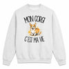 Sweat Gris Chiné Mon Corgi c'est ma vie