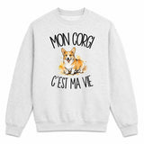 Sweat Gris Chiné Mon Corgi c'est ma vie