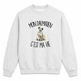Sweat Gris Chiné Mon Dalmatien c'est ma vie