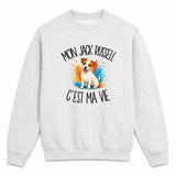 Sweat Gris Chiné Mon Jack Russell c'est ma vie