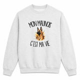 Sweat Gris Chiné Mon Malinois c'est ma vie