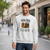 Sweat Gris Chiné Mon papa c'est ma vie