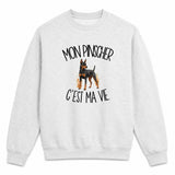 Sweat Gris Chiné Mon Pinscher c'est ma vie