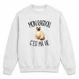 Sweat Gris Chiné Mon Ragdoll c'est ma vie