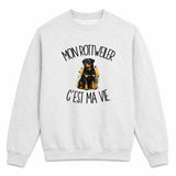 Sweat Gris Chiné Mon Rottweiler c'est ma vie