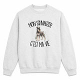 Sweat Gris Chiné Mon Schnauzer c'est ma vie