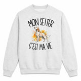 Sweat Gris Chiné Mon Setter c'est ma vie