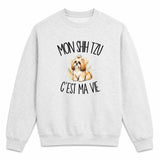 Sweat Gris Chiné Mon Shih Tzu c'est ma vie