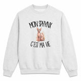 Sweat Gris Chiné Mon Sphynx c'est ma vie
