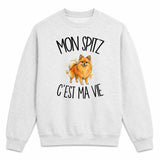 Sweat Gris Chiné Mon Spitz c'est ma vie