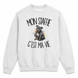 Sweat Gris Chiné Mon Staffie c'est ma vie