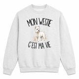 Sweat Gris Chiné Mon Westie c'est ma vie