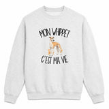 Sweat Gris Chiné Mon Whippet c'est ma vie