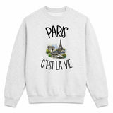 Sweat Gris Chiné Paris c'est la vie