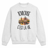 Sweat Gris Chiné Toulouse c'est la vie