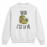 Sweat Gris Chiné Bron c’est la vie