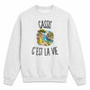Sweat Gris Chiné Cassis c’est la vie