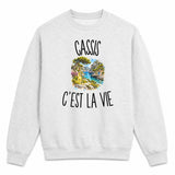Sweat Gris Chiné Cassis c’est la vie