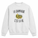 Sweat Gris Chiné La Champagne c’est la vie