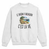 Sweat Gris Chiné Le Bassin d’Arcachon c’est la vie