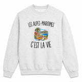 Sweat Gris Chiné Les Alpes-Maritimes c’est la vie
