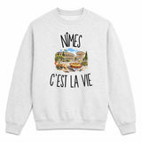 Sweat Gris Chiné Nîmes c’est la vie