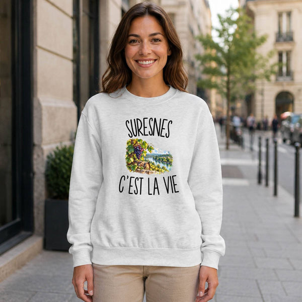 Sweat Gris Chiné Suresnes c’est la vie