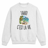 Sweat Gris Chiné Tahiti c’est la vie