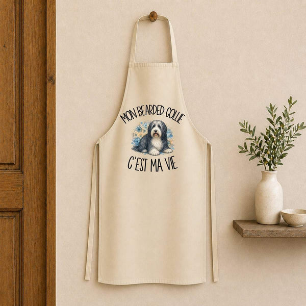 Tablier de Cuisine Mon Bearded Collie c'est ma vie