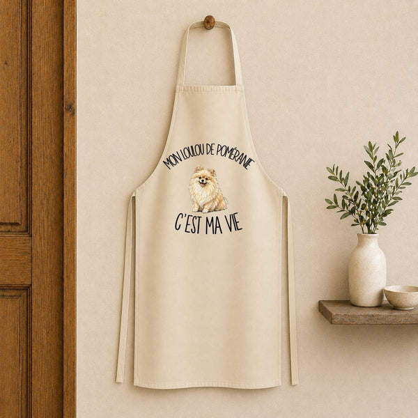 Tablier de Cuisine Mon Loulou de Poméranie c'est ma vie