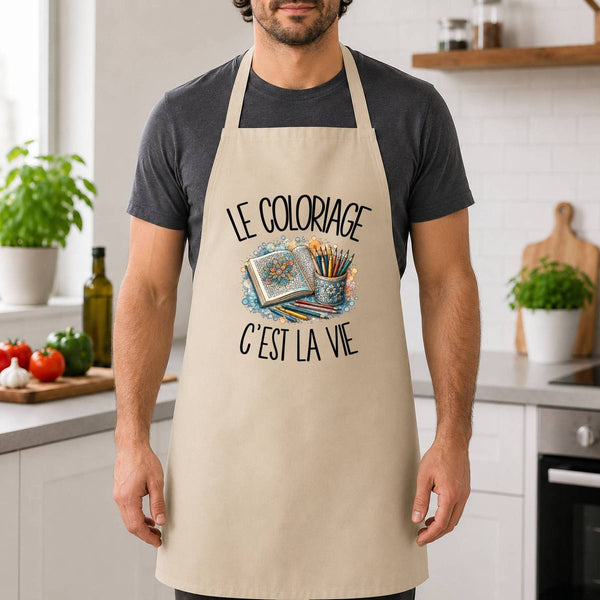 Tablier de Cuisine Le coloriage c'est la vie