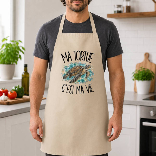 Tablier de Cuisine Ma tortue c'est ma vie