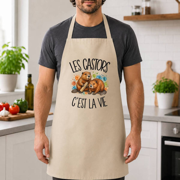 Tablier de Cuisine Les castors c'est la vie