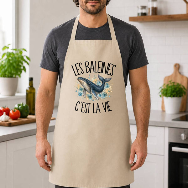 Tablier de Cuisine Les baleines c'est la vie