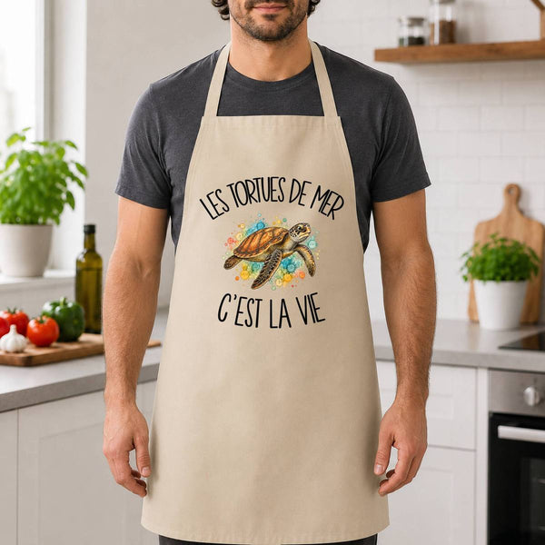 Tablier de Cuisine Les tortues de mer c'est la vie