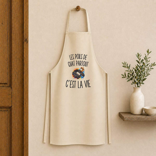 Tablier de Cuisine Les Poils de Chat Partout c’est la vie