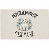 Tapis Mon Bichon Maltais c'est ma vie