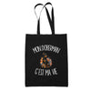 Tote Bag Noir Mon Doberman c'est ma vie