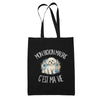 Tote Bag Noir Mon Bichon Maltais c'est ma vie