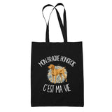 Tote Bag Noir Mon Braque Hongrois c'est ma vie