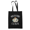 Tote Bag Noir Mon Fox Terrier c'est ma vie