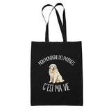 Tote Bag Noir Mon Montagne des Pyrénées c'est ma vie