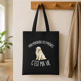 Tote Bag Noir Mon Montagne des Pyrénées c'est ma vie