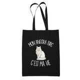 Tote Bag Noir Mon Angora Turc c'est ma vie