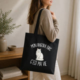 Tote Bag Noir Mon Angora Turc c'est ma vie