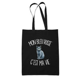 Tote Bag Noir Mon Bleu Russe c'est ma vie