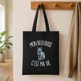 Tote Bag Noir Mon Bleu Russe c'est ma vie